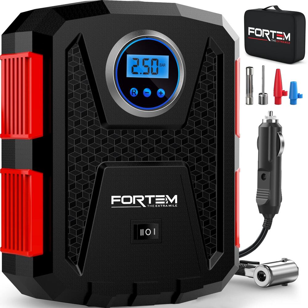 NW TFORTEM Portable Tire Inflator Air Compressor for Car Tire Pressure Gauge
